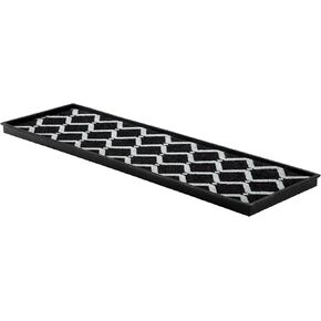 ANJI Mountain Rubber Boot/SHOON TRAY مع COIR ، يناسب 4 زوج (عرض 46.5 ") ، أسود وعاجي إدراج