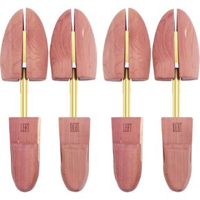 Yeegor Cedar Shoe Trees for Men Value Pack ، أشجار الأحذية للرجال مع عطر الأرز ، أشجار الأحذية الخشبية للرجال ، مقسمة أخمص القدمين