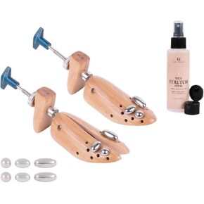 FootFitter Premium 2-Way Shoe Stretcher Set with 4 oz. Shoe Stretch Spray (Men’s Small 5.5-8.5)