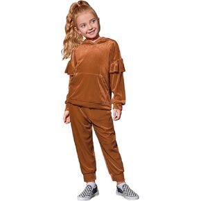 Mirawise Girls 2 Piece Sweatsuit Sweatpants Tracksuit Set Velour Long Sleeve Sweatshirt