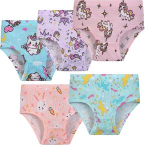 Little Girls 100% Cotton Cute Thick underwear Toddler Briefs Kids Soft Panties