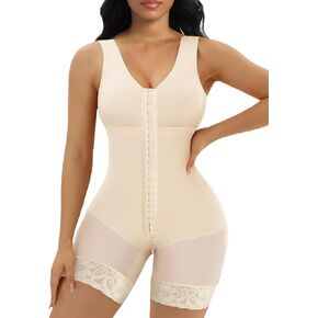 SHAPERX Women's Fajas Colombianas Tummy Control Shapewear Postpartum Full Body Shaper Butt Lifter Bodysuit (No Padding)