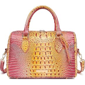 Top-Handle Crocodile Purses For Women Crossbody Leather Bags Trendy Large Capacity Tote with Shoulder Strap