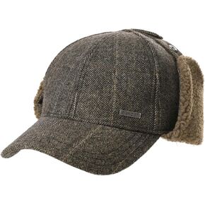 TOP-EX Oversized XL/XXL Unisex Wool Blend Winter Trapper Hat Baseball Cap Fleece Earflaps Fleece Lined