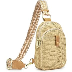 RFID Straw Summer Purses for Women 2025 Woven Sling Bag Fanny Packs Cross body for Everyday Beach Travel Vacation Essentials