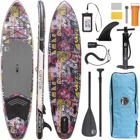 Inflatable Stand Up Paddle Boards 11′×33″×6″ with Thick Excellent SUP Paddle Board Accessories, Wide and Stable High Load Inflatable Paddle Board Suit for Youth and Adults in Kuwait