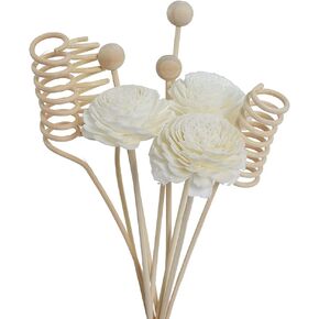 9Pcs Reed Diffuser Sticks Set, Rattan Reed Fragrance Diffuser and Flower Replacement Refill Rattan Sticks for Home Office Decor Primary Color