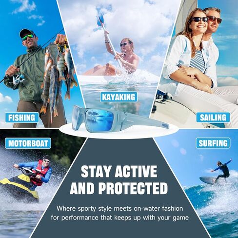 النظارات الشمسية الصيد المستقطبة للرجال - غلاف عائم حول النظارات الرياضية لركوب الأمواج الجري in Kuwait