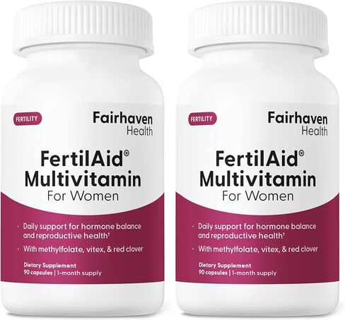 Fairhaven Health FertilAid for Women | Prenatal Vitamin Fertility Supplements for Women | Conception for Her with Vitex and Folate | Support Cycle Regularity and Ovulation* | 90 Vegan Capsules in Kuwait