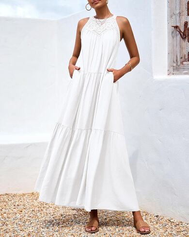 BTFBM فساتين الرسن الصيفية للنساء 2025 الربيع غير الرسمي جوفاء خارج بلا أكمام بوهو Sundresses الشاطئ in Kuwait