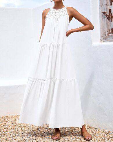 BTFBM فساتين الرسن الصيفية للنساء 2025 الربيع غير الرسمي جوفاء خارج بلا أكمام بوهو Sundresses الشاطئ in Kuwait