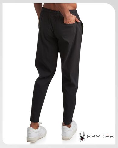 Spyder Mens Sweatpants - Athletic Nylon Stretch Pull On Workout Mens Jogger Pants with Drawstring and Pockets (Sizes: S-XL) in Saudi Arabia