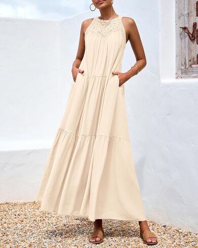 BTFBM فساتين الرسن الصيفية للنساء 2025 الربيع غير الرسمي جوفاء خارج بلا أكمام بوهو Sundresses الشاطئ in Saudi Arabia