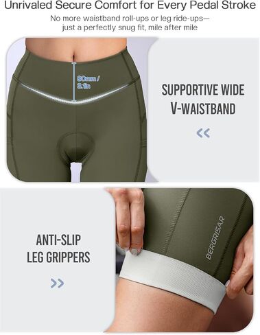 BERGRISAR 4D Padded Bike Shorts Women Cycling Shorts with Pockets Bicycle Biking Shorts in Kuwait