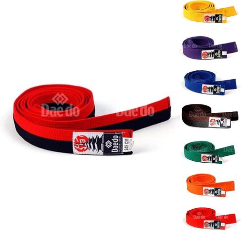 Daedo Taekwondo Color Belt for Adults and Kids, 280 cm/110" Length - Perfect for Martial Arts, Karate, and Taekwondo Training in Kuwait