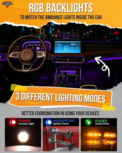 Auxbeam 4 Gang Slim Switch Panel RGB AS-R40 Toggle Momentary Pulsed Dimmable Backlight Multifunction Switch Panel with Memory Function for 12-24V Truck Offroad Car Marine Waterproof 2 Years Warranty in Saudi Arabia