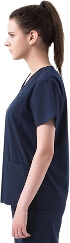 Scrub Healthcare Tops for Women, V-Neck, Four-Way Soft Stretch, Women's Medical Scrub Shirt with 4 Pockets, Easy Care in Saudi Arabia