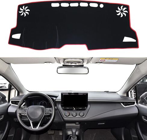 SENSHINE for Toyota Corolla Accessories 2019-2022 2023 2024 2025 Dashboard Cover Center Console Dash Mat Carpet Protector Sunshield Custom Fit, Red Trim in Saudi Arabia