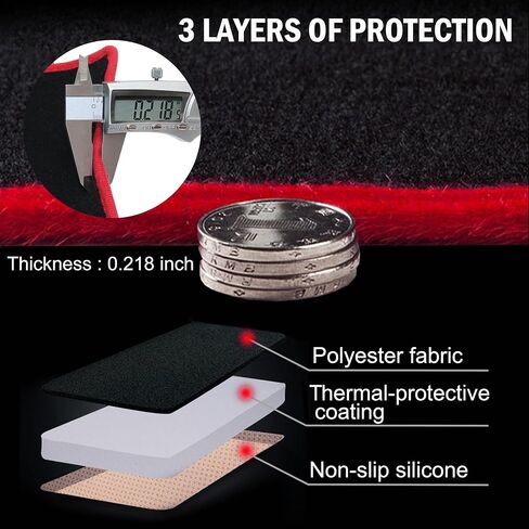 SENSHINE for Toyota Corolla Accessories 2019-2022 2023 2024 2025 Dashboard Cover Center Console Dash Mat Carpet Protector Sunshield Custom Fit, Red Trim in Saudi Arabia