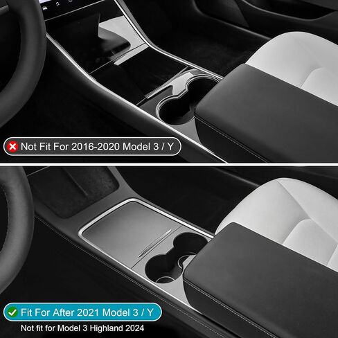 Center Console Wrap Wooden for Tesla Model 3/Y 2021-2025 ، غطاء وحدة التحكم لإكسسوارات ديكور Tesla الداخلية (ليس لـ M3 Highland/My Juniper) in Kuwait