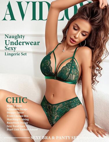 Avidlove Lingerie Sets for Women Sexy Bra and Panty Front Closure Racerback Bra Underwear Set S-XXL in Kuwait