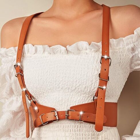Cloace Punk Weist Belt Gothic Leather Leather Wide Wide Belts Cosplay Cosplay Halloween Caugh in Kuwait