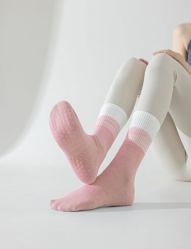 GUUNIEE Pilates & Yoga Socks for Women with Non-Slip Grip for Barre, Ballet,Hospital & Barefoot Workout 2/4 Pairs Breathable in Saudi Arabia