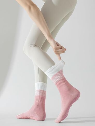 GUUNIEE Pilates & Yoga Socks for Women with Non-Slip Grip for Barre, Ballet,Hospital & Barefoot Workout 2/4 Pairs Breathable in Saudi Arabia