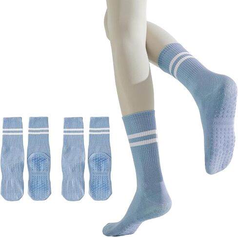 GUUNIEE Pilates & Yoga Socks for Women with Non-Slip Grip for Barre, Ballet,Hospital & Barefoot Workout 2/4 Pairs Breathable in Saudi Arabia