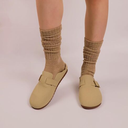 Grip Pilates Socks for Women, Non Slip Yoga Slouch Socks with Gripper, Long Tall Scrunch Sock for Ballet Hospital in Saudi Arabia