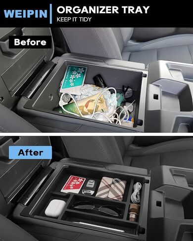 for Center Console Organizer Tray Coin Box Non-Dropping Design Compatible with 2019-2026 Silverado&Sierra 1500& 2020-2026 Silverado&Sierra 2500HD 3500HD (Split-Bench Folding Seat) ABS Materials in Kuwait