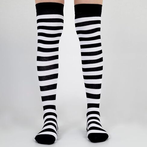 Mysocks للجنسين على الجوارب الركبة | تصميم الشريط | تمشيط القطن | ارتباط ارتباط اليد | ناعم اللاتكس الفرقة in Kuwait