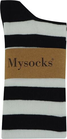 Mysocks للجنسين على الجوارب الركبة | تصميم الشريط | تمشيط القطن | ارتباط ارتباط اليد | ناعم اللاتكس الفرقة in Kuwait