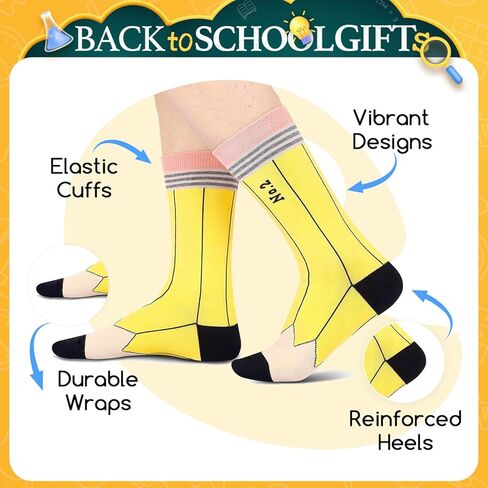 Crazy Socks for Women Teen - Silly Wacky Socks 2 Pack, Book Lover Reading Funny Gifts for Teen Girls in Kuwait