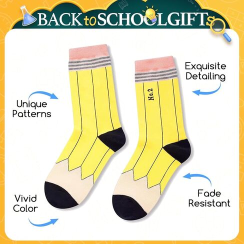 Crazy Socks for Women Teen - Silly Wacky Socks 2 Pack, Book Lover Reading Funny Gifts for Teen Girls in Kuwait