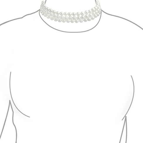 Bridal Hand Knotted 3 Row Wide Grey Pink White Simulated Pearl Strand Choker Collar Necklace For Women Teen Prom Wedding in Saudi Arabia