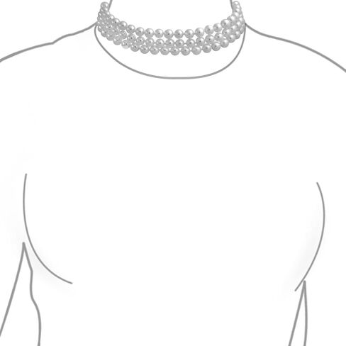 Bridal Hand Knotted 3 Row Wide Grey Pink White Simulated Pearl Strand Choker Collar Necklace For Women Teen Prom Wedding in Saudi Arabia