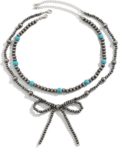 قلادة قوس Navajo Pearl - المجوهرات الغربية للنساء ، أسلوب رعاة البقر الريفي ، قلادة لؤلؤة أنيقة ، مجوهرات غربية أنيقة للنساء in Kuwait