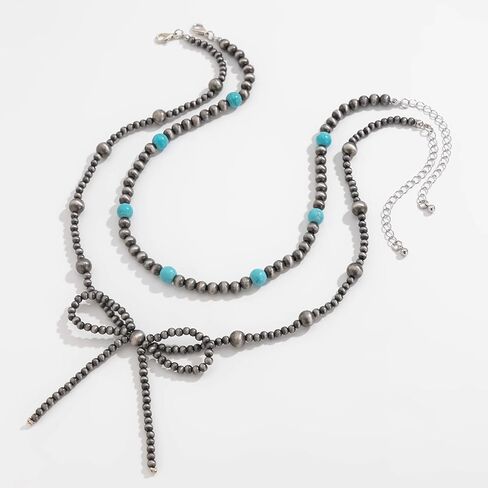 قلادة قوس Navajo Pearl - المجوهرات الغربية للنساء ، أسلوب رعاة البقر الريفي ، قلادة لؤلؤة أنيقة ، مجوهرات غربية أنيقة للنساء in Kuwait
