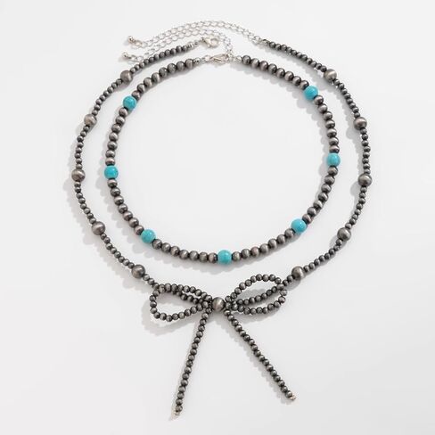 قلادة قوس Navajo Pearl - المجوهرات الغربية للنساء ، أسلوب رعاة البقر الريفي ، قلادة لؤلؤة أنيقة ، مجوهرات غربية أنيقة للنساء in Kuwait