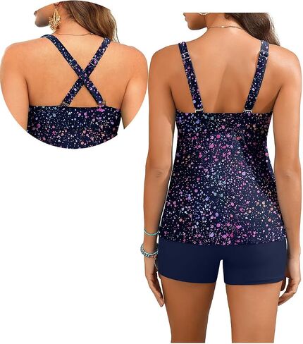 Aqua Eve Tankini Swimsuits for Women- Flowy Two Piece Bathing Suit with Shorts 2025 Tummy Control Swimwear in Saudi Arabia