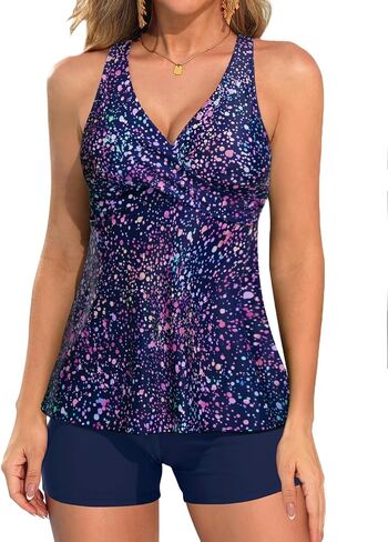Aqua Eve Tankini Swimsuits for Women- Flowy Two Piece Bathing Suit with Shorts 2025 Tummy Control Swimwear in Saudi Arabia