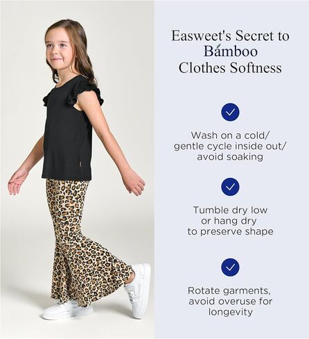 Girls' Clothing Sets Ruffle Short Sleeve Top with Bell Bottom Soft Summer 2 Piece Outfit in Saudi Arabia