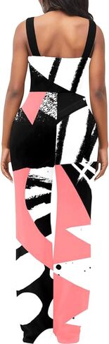 LightlyKiss Casual Summer Dressy Jumpsuits for Women Spaghetti Strap Wide Leg Split Long Pants Loose Fit Rompers in Saudi Arabia