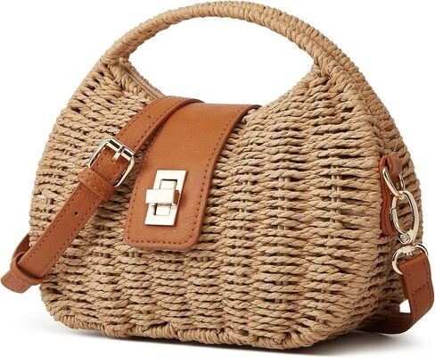 Casual Straw Beach Bags For Women Dumpling Bag Rattan Purses Summer Straw Crossbody Woven Handbag Purse Shoulder Bag Travel in Saudi Arabia