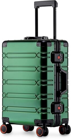 All Aluminum Carry On Luggage 22x14x9 Airline Approved，Zipperless Luggage Premium Aluminum Suitcase Luggage, Hard Shell Carry On Luggage with Spinner Wheels (silver, 20inch) in Kuwait