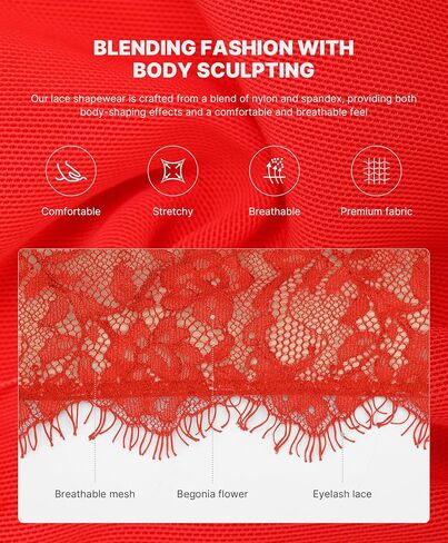 SHAPELLX Womens Lace Bodysuit for Large Bust Tummy Control Shapewear Backless Corset Top V Neck Thong Body Suits Shaper in Saudi Arabia