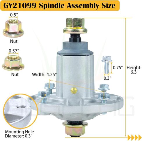 Pre-Greased GY21099 Spindle Assembly Replaces GY21099 Spindle kit Spindle Assembly GY21099 for D170 Spindle, 190C E180 G110 LA150 LA175 S180 100 Series Tractor in Kuwait