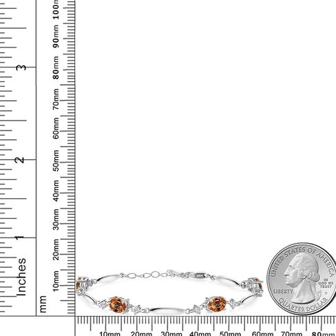 Gem Stone King 925 Sterling Silver Black Onyx and White Moissanite Tennis Bracelet For Women | 3.10 Cttw | Gemstone December Birthstone | Oval 7X5MM | 6 Inch + 1 Inch Extender in Saudi Arabia
