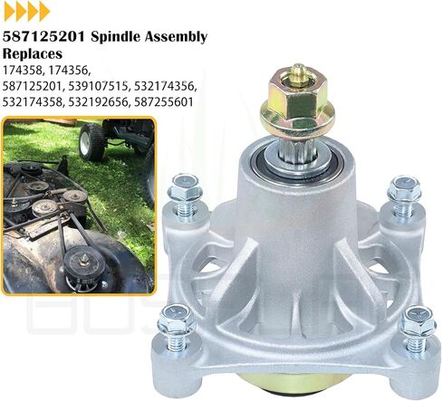 Pre-Greased 587125201 Spindle Replaces Husqvarna 587125201 Mandrel Assembly Husqvarna 539107515 Husqvarna 532174358, 532174356, 174356, 174358 for Husqvarna Z246 RZ4623 RZ46I RZ4623 Tractors in Kuwait